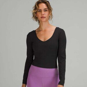 NWOT Lululemon Align Long Sleeve Shirt Black Workout Top Women’s Size 2